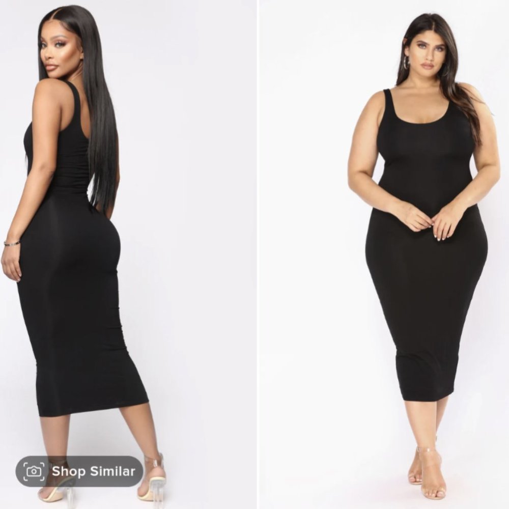 Black Long sexy dress- Fashion Nova size Large